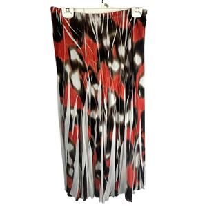 CATO Skirt Size Medium Women Lined pleated brown orange whtie